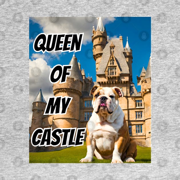 Queen of My Castle English Bulldog by Doodle and Things